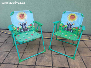 2 dětské skládací židličky
