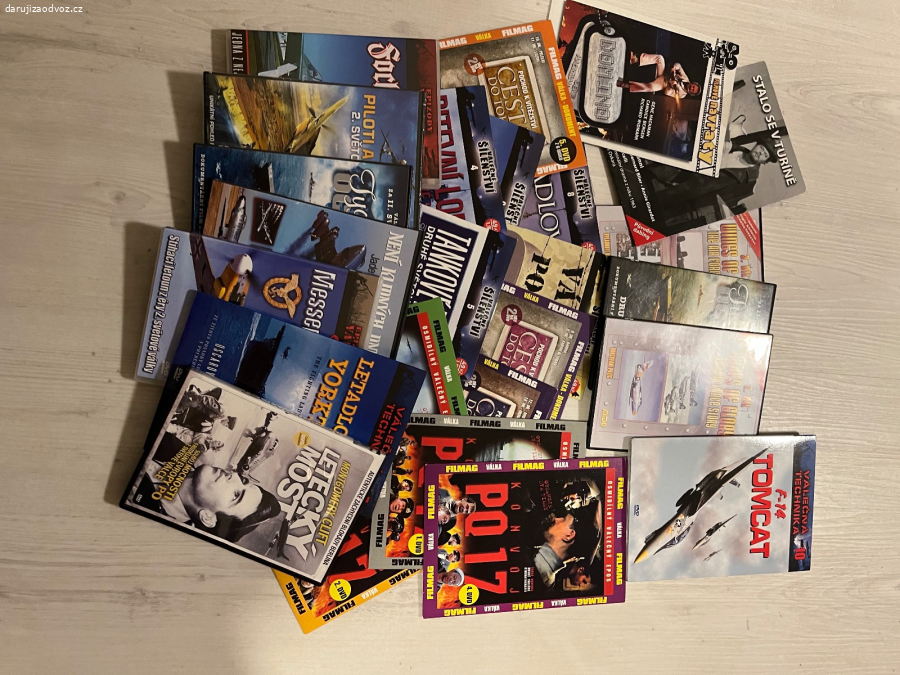 25 DVD převážně válečná tematika, za odvoz