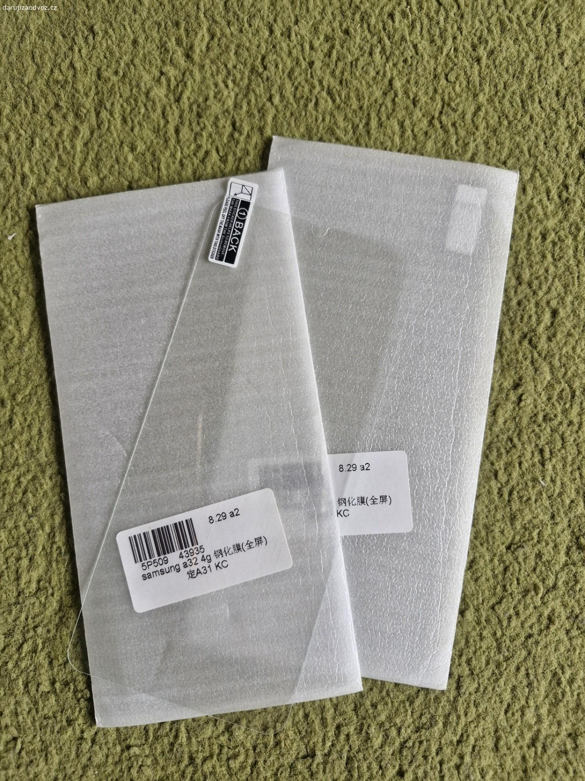 2x ochranné sklo na Samsung A32. Daruji 2x ochranné sklo na mobilní telefon Samsung A32 4G