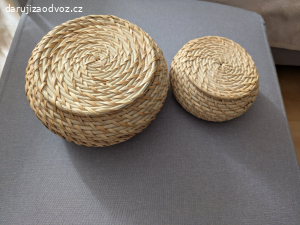 2x proutěný košík (15 cm, 11 cm)