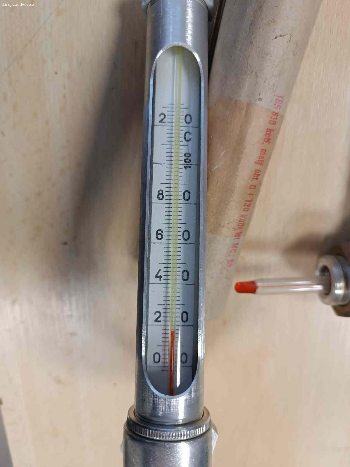 2x teploměr hliníkový úhlový do 125°C, 1/2