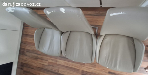 3x ŽIDLE BÉŽOVÁ s bočnicemi
