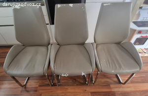 3x ŽIDLE BÉŽOVÁ s bočnicemi