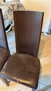 6ks zidle, tmave hnede, masiv, stav viz foto