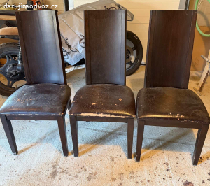 6ks zidle, tmave hnede, masiv, stav viz foto