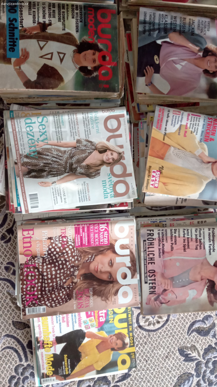 Burda. daruji velké množství módního časopisu Burda, různé roky vydání