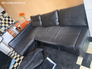 Černá sedačka rozkládací kozenka