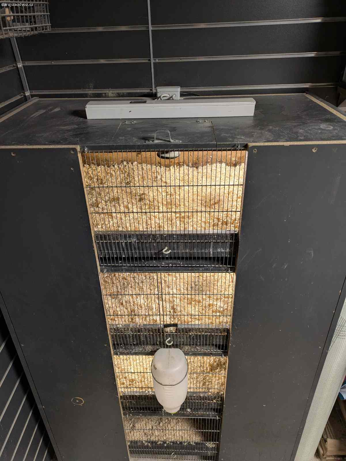 Čtyřpatrová klec na křepelky.. POUZE DNES 26.4. VEČER ODBĚR ZDARMA !

Nabízím čtyřpatrovou křepelčárnu, která byla využívána především pro odchov kuřat. Rozměry 103x60x156cm. Konstrukce je praktická a připravená k okamžitému použití.
Možnost rozdělení podle stáří nebo skupin (4 patra)
Elektrické rozvody  připraveno pro osvětlení i výhřev.
Možnost použití tepelných i klasických žárovek.
Snadná údržba a manipulace.
Vhodné pro začátečníky i pokročilé chovatele.
Klec je ideální jak pro odchov mladých křepelek, tak i pro jejich následný chov.
Stav: dobrý, plně funkční
Důvod prodeje: zvětšujeme chov a stavíme větší. Tuto nevyužijeme.
Osobní odběr: Sobíňov