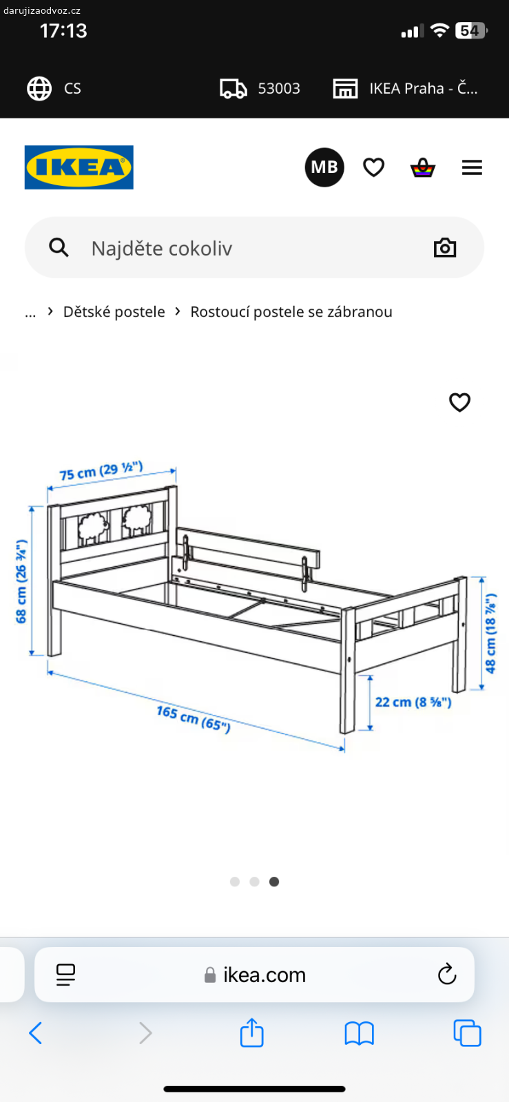 Daruji dětskou postýlku. Za odvoz darujeme dětskou postýlku, Ikea, vč. matrace a roštu.