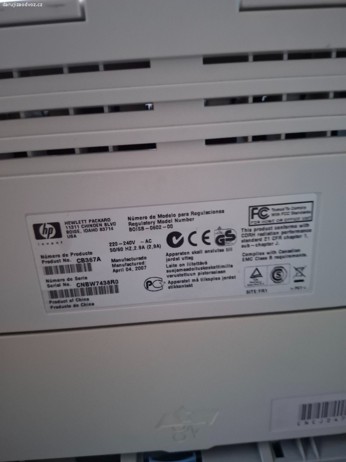 Daruji funkční tiskárnu HP  Laser Jet P2015d