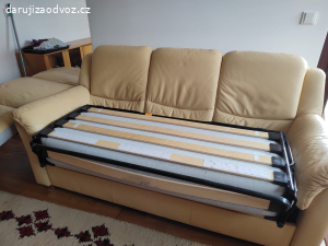 Daruji koženou rozkládacím sedačku a kreslo