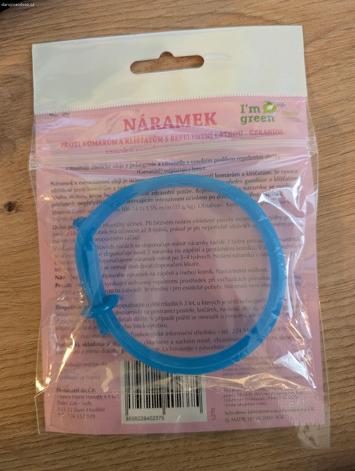 Daruji náramek proti klíšťatům. Daruji za odvoz náramek proti klíšťatům.