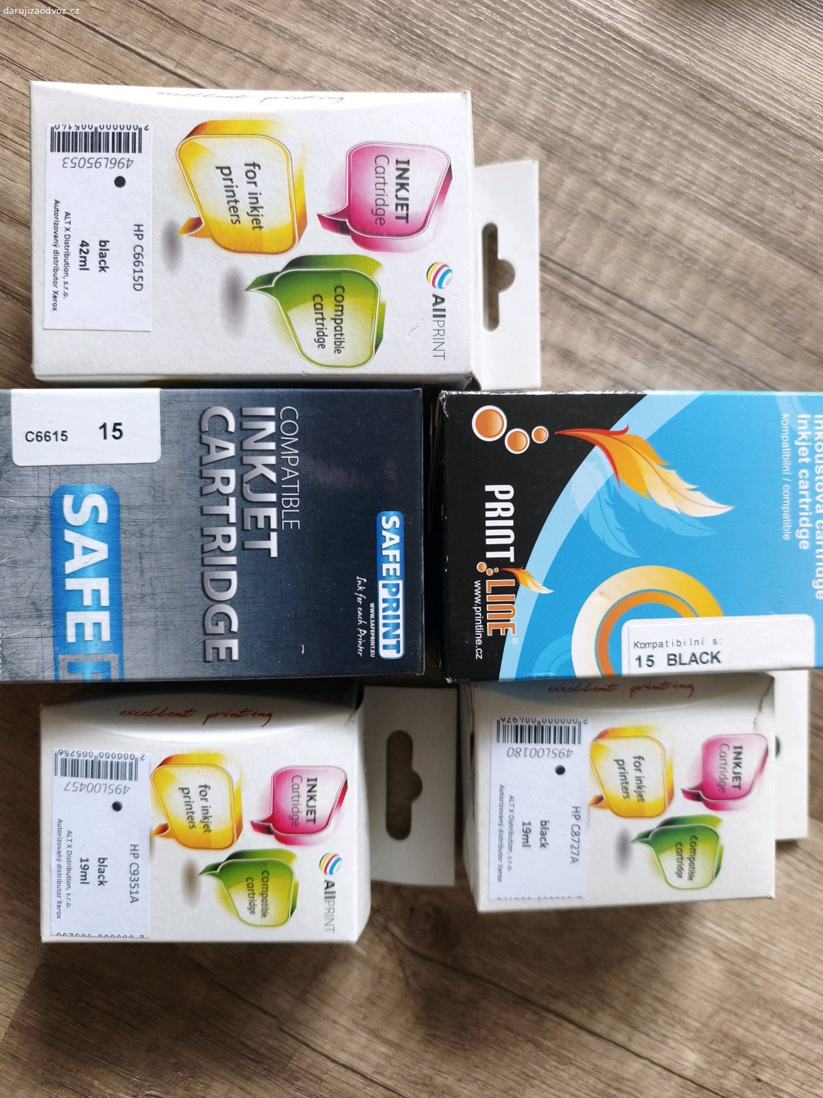 daruji různé cartridge do tiskáren. originální i neoriginální cartridge, nerozbaleno

HP 10, 56, 57, 26, 363, 26, 88 XL magenta, c6615, c8727a, c9351a

EPSON T0614, ERC-38 V/ar, 

Canon CLI-8y, CLI-88K, BX-3, 8Bk

T711