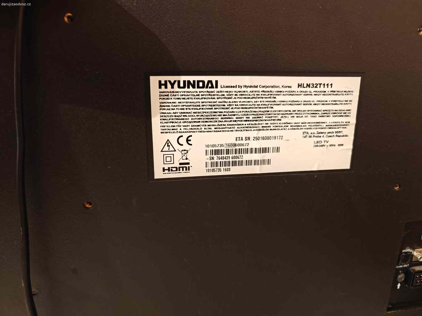 Daruji TV Hyundai 32palcu. Tv Hyundai HLN32T111, plně funkční s ovladačem.
