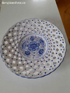 Daruji velký keramický talíř - podnos MODRA