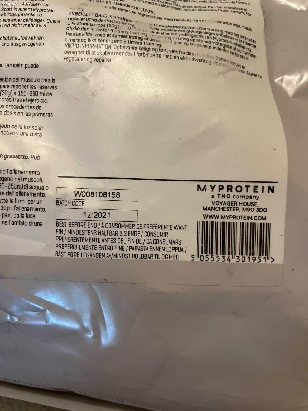 Daruji za odvoz Maltodextrin. Již nevyužijeme