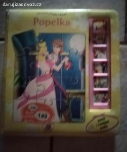 Dětská knížka s melodií a puzzle Popelka