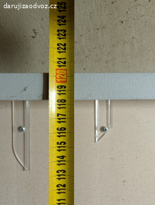 Dřevěná šedá police s konzolami, 100 cm #131