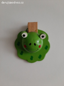 Dřevěný magnet žába