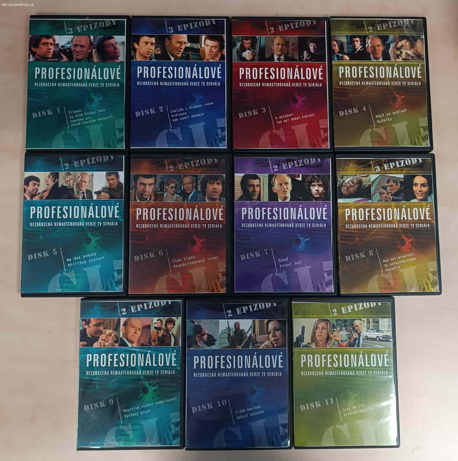 DVD Profesionálové (11 DVD). POUZE PRO VÁŽNÉ ZÁJEMCE, kteří převezmou bez zbytečných průtahů.
OSOBNĚ možné po domluvě, typicky všední dny 9 až 17h, Strašnická 3164/1a, Praha 10-Záběhlice.