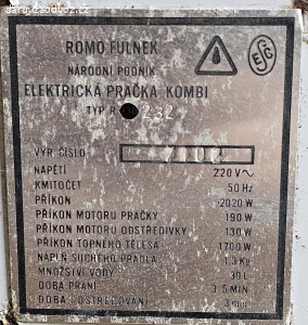 Elektrická pračka kombi Romo 232