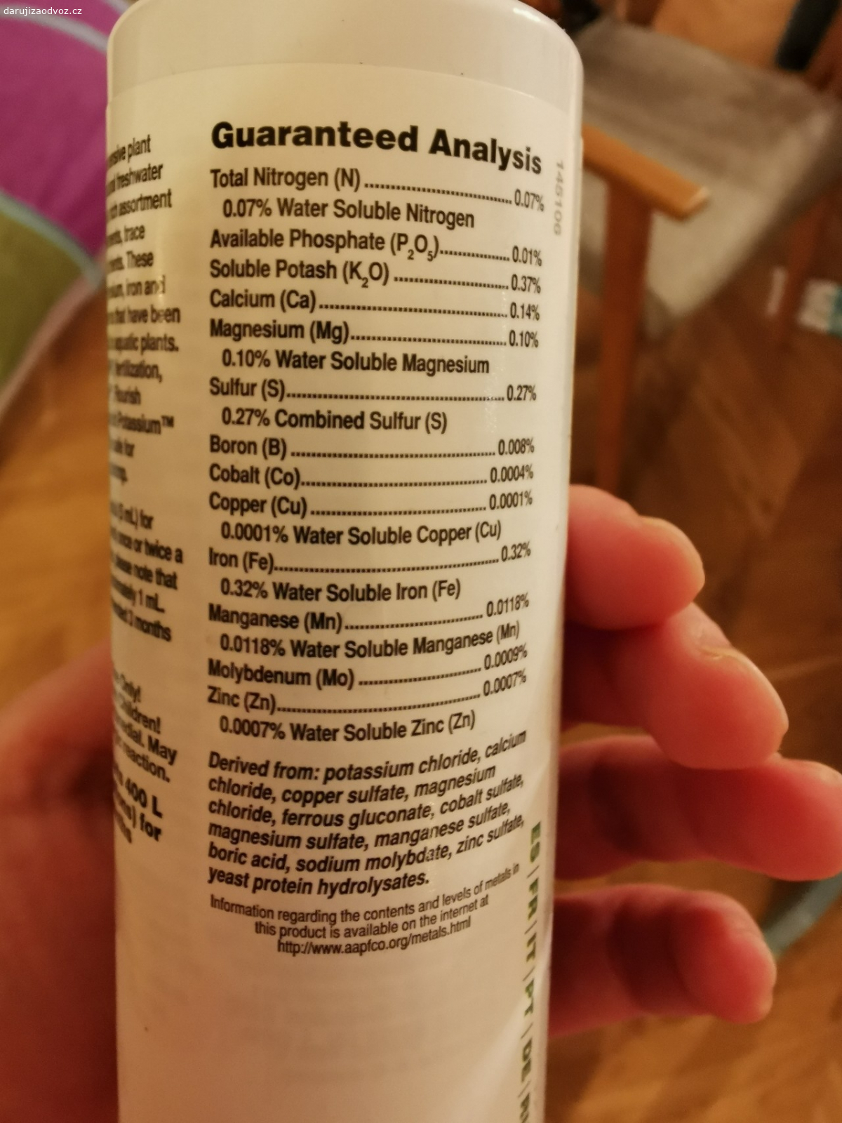 Hnojivo/výživa Flourish akvária. Zrusili jsme akvarium, jiz neuvyuzijeme. Doporucene datum spotreby do letoska, ale jiste vydrží mnohem dele. Je tam cca 3/4 lahve, meli jsme po celou dobu v lednici.
Prosím piste sms.