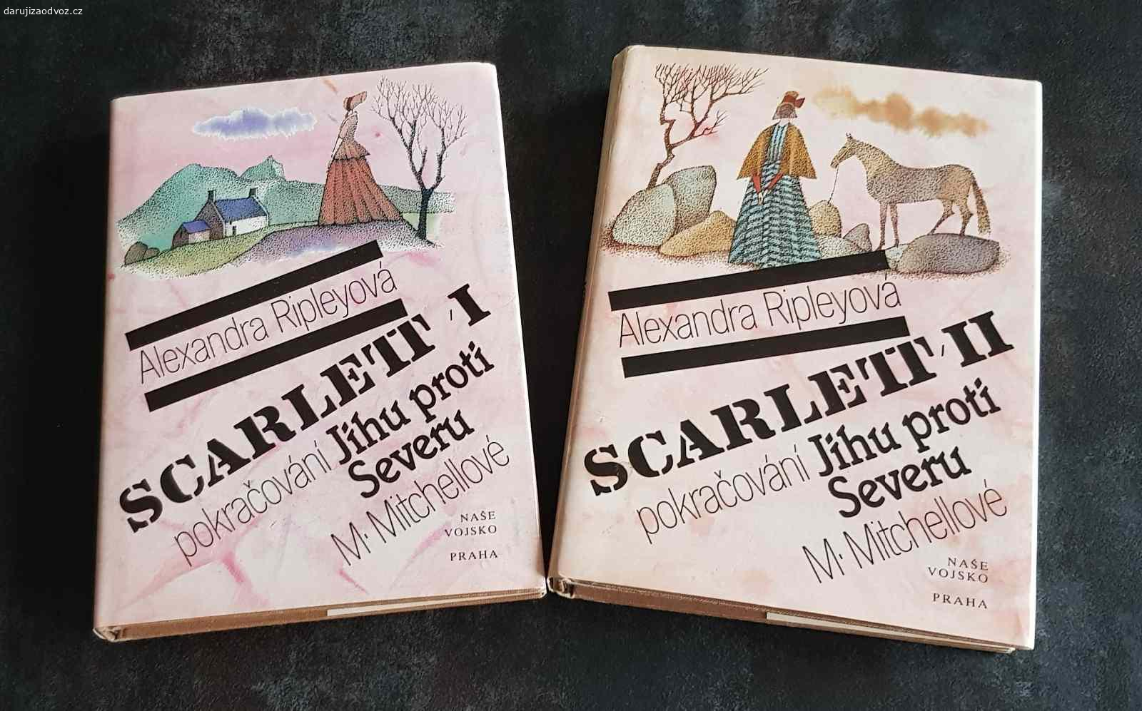 Jih proti severu I +II a Scarlett I + II. Nabízím následující knihy:
1)	Margaret Mitchellová – Jih proti severu I + II - (1. + 2. díl), napsala Margaret Mitchellová.
ISBN 80-206-0162-7;
Knihy vydalo Nakladatelství Naše vojsko v roce 1991.

2)	Alexandra Ripleyová – Scarlett I + II – (pokračování Jihu proti Severu M.Mitchellové)
Jedná se o komplet 2 knih, který představuje pokračování dvoudílného kompletu knih Jih proti severu od M. Mitchellové.
ISBN 80-206-0267-4
Knihy vydalo Nakladatelství Naše vojsko v Praze v roce 1992.

Knihy jsou ve velmi dobrém stavu.