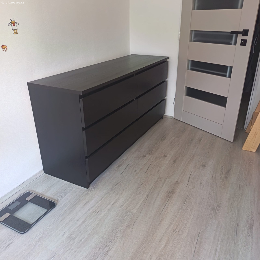Komoda MALM IKEA černá 6 šuplíků