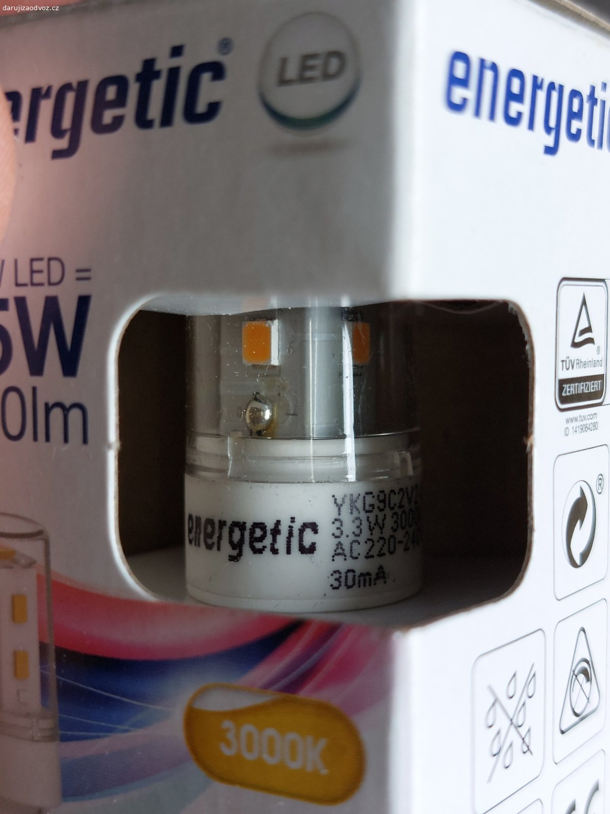 LED žárovka 35 W. Daruji novou, nepoužitou LED žárovku.
Předání v Modřanech poblíž zastávky bus Písková.