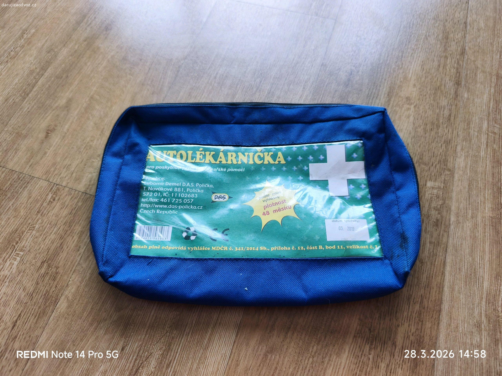 obal na auto lékárničku. Daruji za odvoz obal na auto lékárničku.