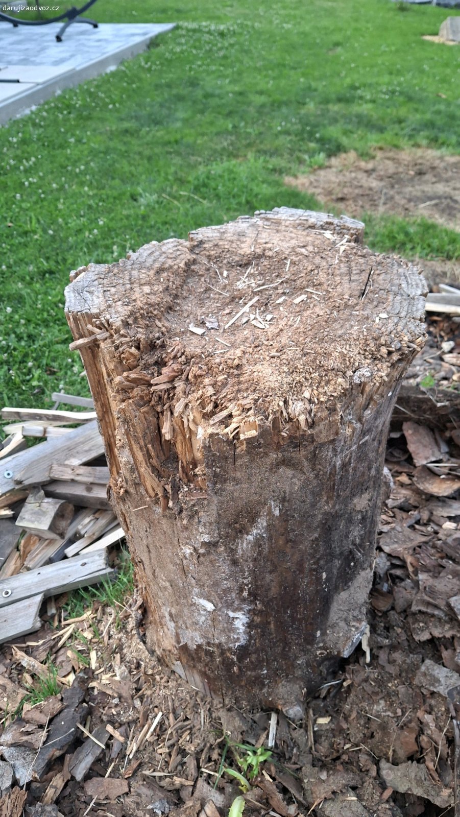 Palety za odvoz. Přenechám 7ks dřevěných palet v různé kondici + přidám špalek na štípání průměr 50 a výška cca 100cm.