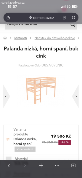 Patrová postel jednolůžko