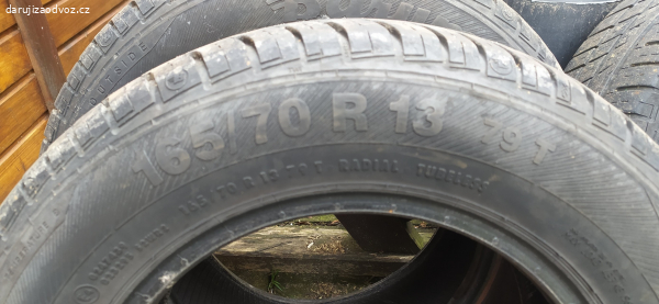 pneu. letní pneumatiky r13 165/70 s ještě dobrým vzorkem dle foto, rovnoměrně sjete