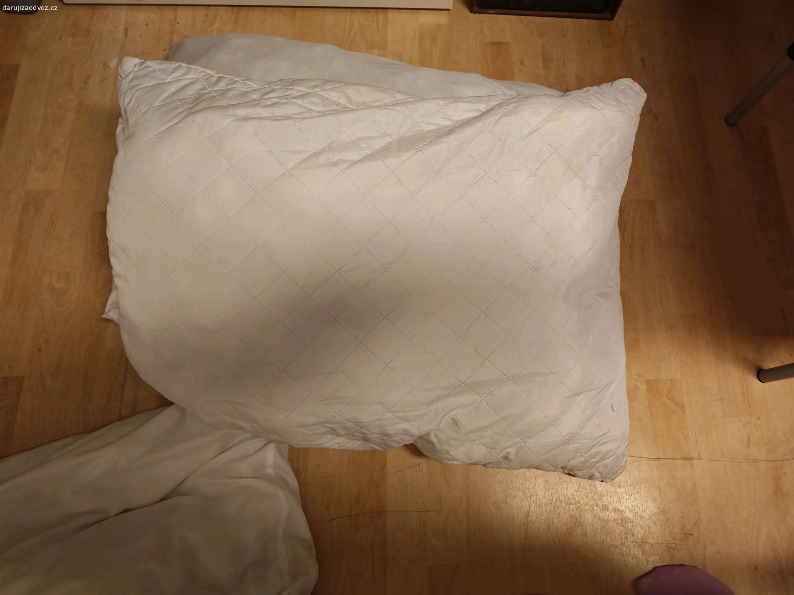 polštáře. Nabízím 3 klasické polštáře (jeden s prošívaným potahem, 2 hladký). Vhodné na chalupu, jako výplň do sedáků, pelíšku pro psa nebo pro zvířecí útulek. Vyměním za čokoládu nebo maly stiraci losik