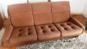 Retro sedací souprava (3+1+1)  hnědá