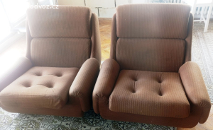 Retro sedací souprava (3+1+1)  hnědá