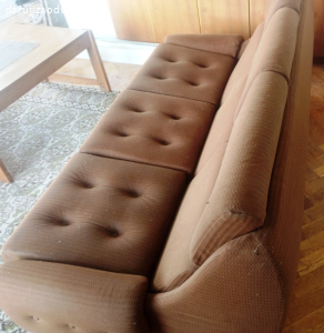 Retro sedací souprava (3+1+1)  hnědá