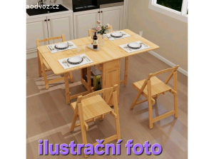 rozkládací stůl + 4 židle
