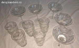 Sada broušených sklenic