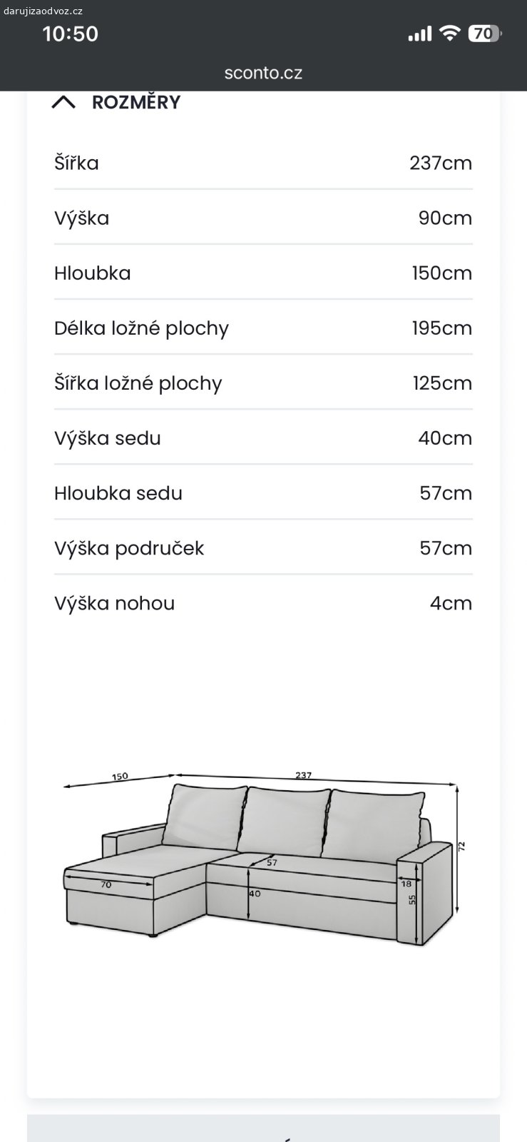 Sedací souprava EMMA - černo-šedá. Sedací souprava EMMA - černo-šedá z obchodu - sconto nábytek 
při rozložení možno použít jako postel na matraci 140cm