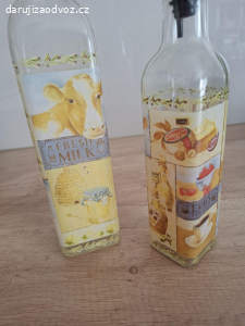 Skleněné lahve na olej či ocet