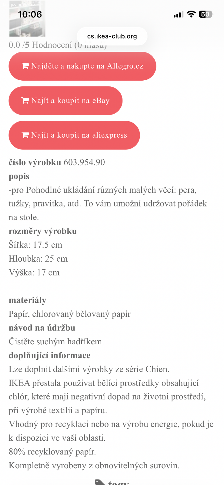 Stojan na psací potřeby Ikea. K vyzvednutí tento týden v 
- pondělí 16-19h
- úterý 15 - 17h
- středa 16 - 19h.
V případě zaslání si účtuji 20Kč za obalový materiál.