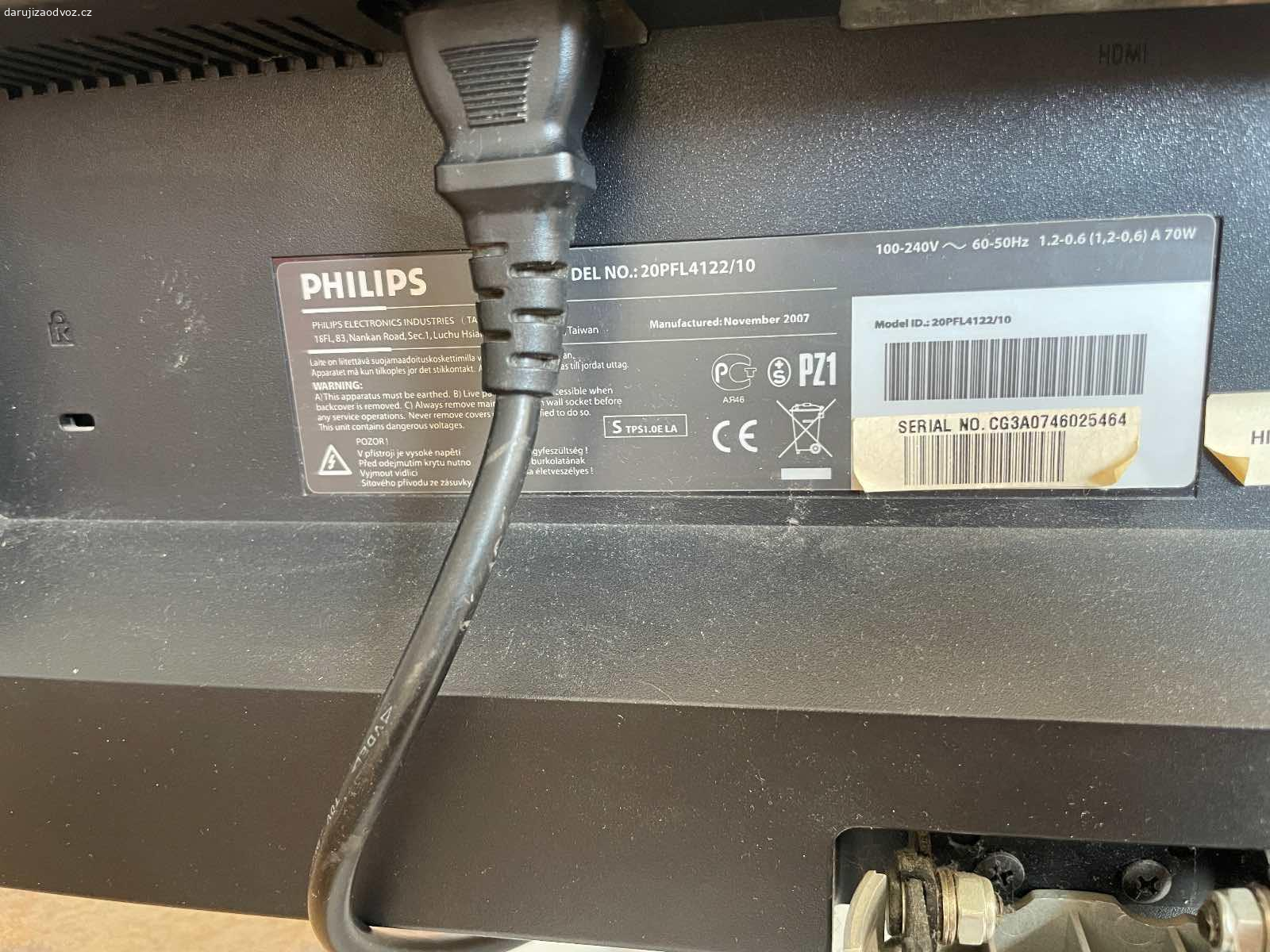 Televize Philips. Daruji funkcni TV Philips s HDMI. Kus ovoce potesi, ale samozrejme neni podminkou. K odberu v Novem Straseci a pripadne mohu prevezt do Kostelce nad Labem.