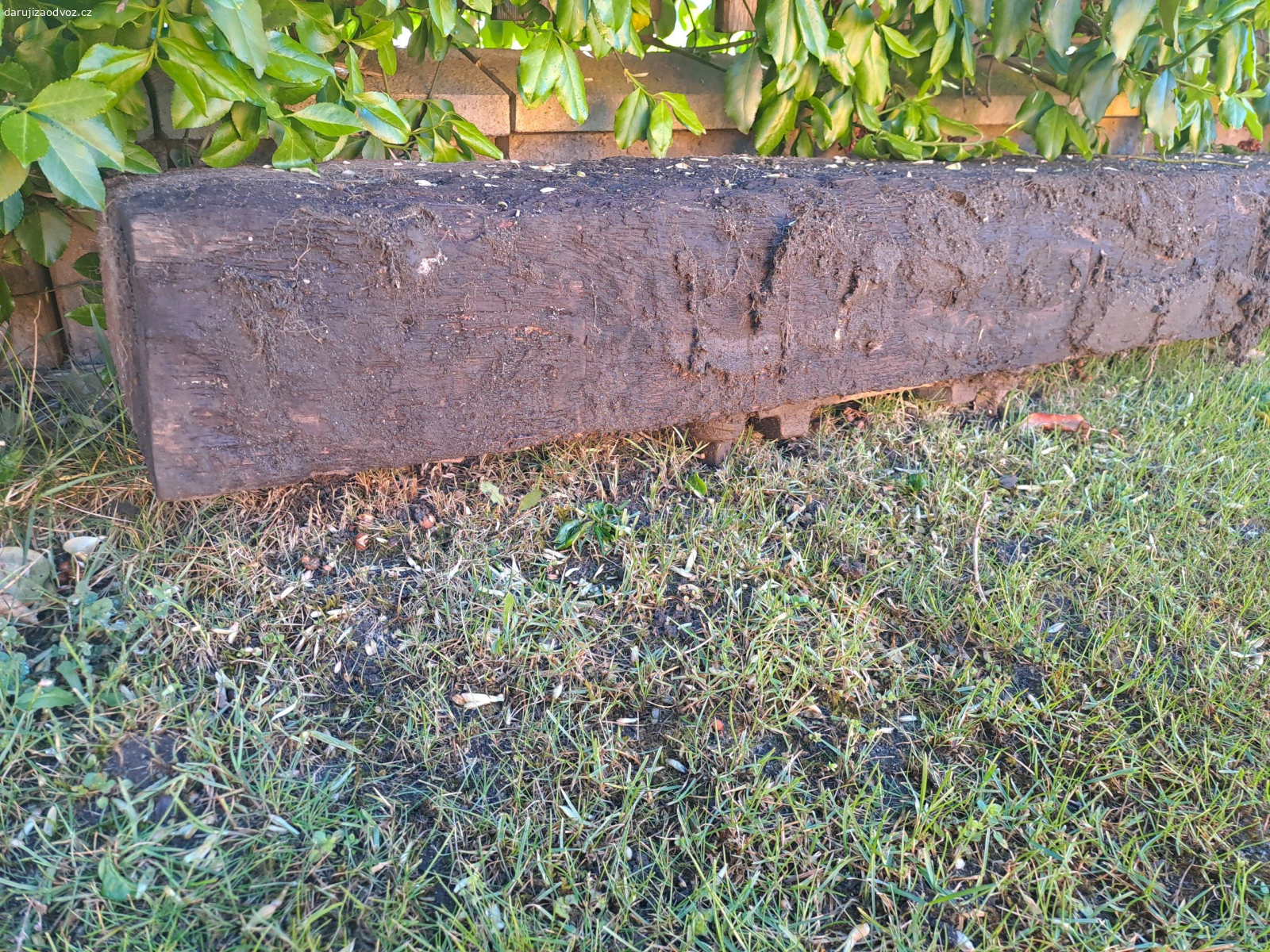 Tři pražce. Pražce jsou v dobrém stavu.
Vykopané, připravené - stačí naložit a odvézt.
ROZMĚRY PRAŽCŮ: 
- průřez: 26x15
- délky: 260cm, 260cm a 212cm
!!! NALOŽENÍ SVÉPOMOCÍ PODMÍNKOU - minimálně dva silní chlapi!!! (Pražce jsou opravdu hodně těžké.)