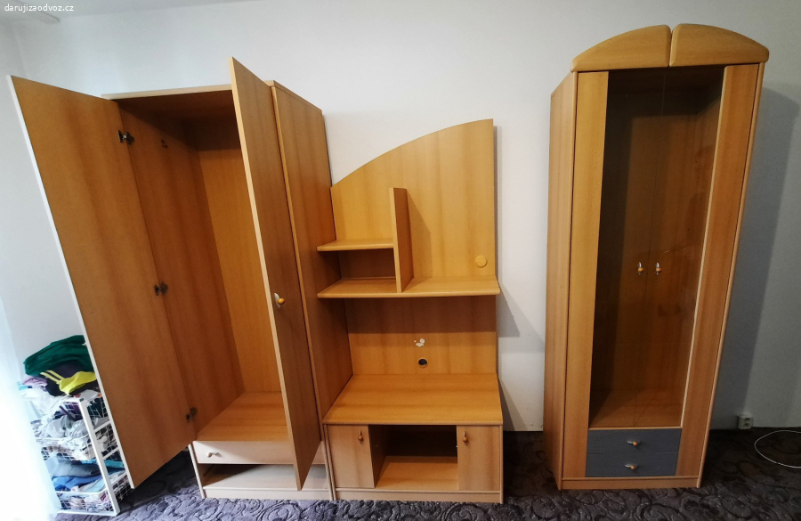 TV stěna s knihovnou