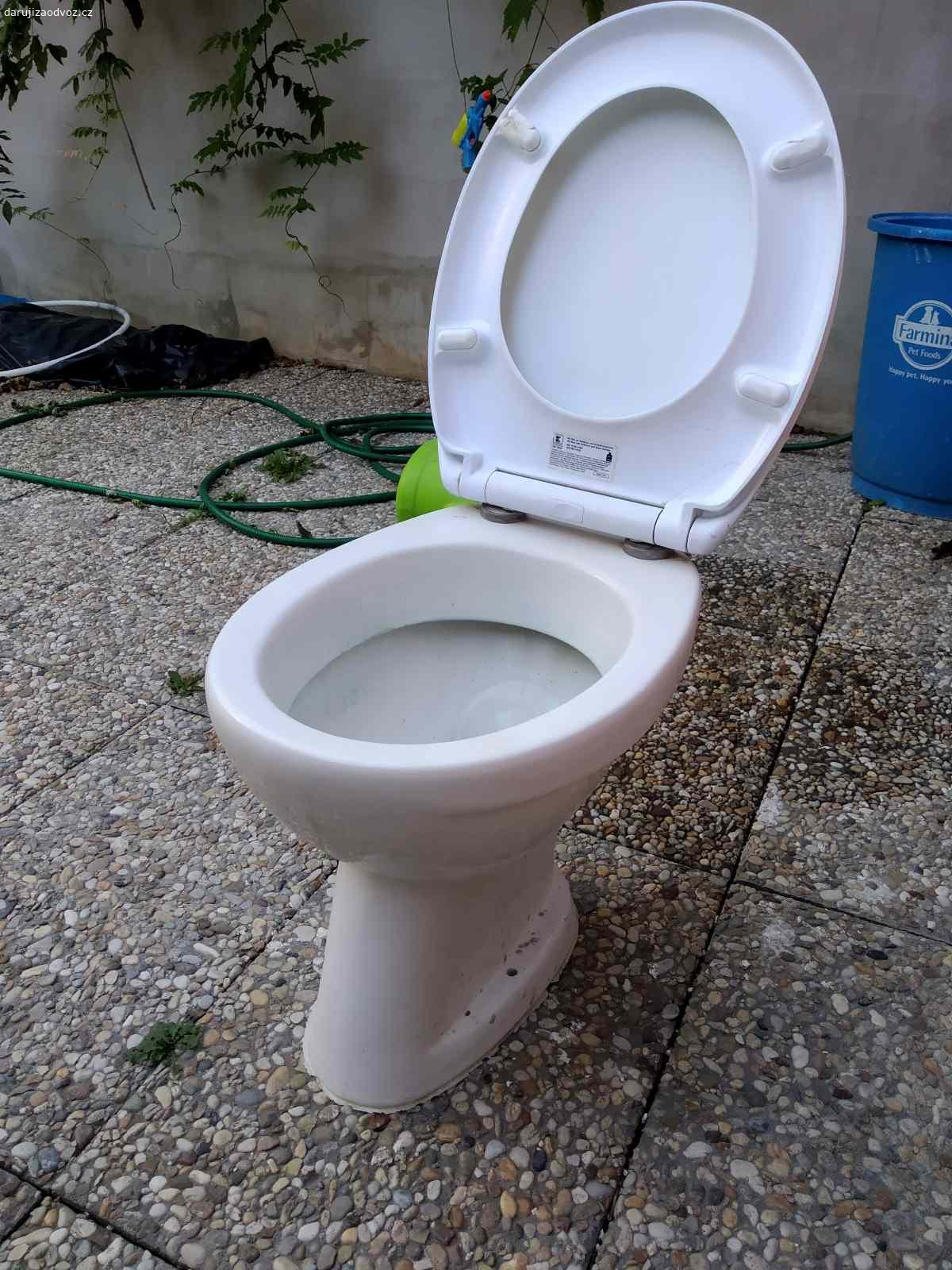 WC misa. Stojici WC misa s odpadem do zdi