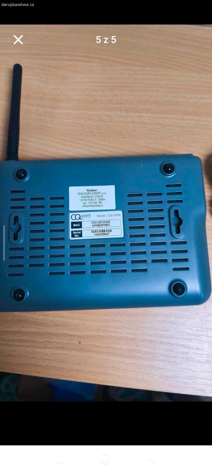 Wi-Fi router CQ Point CQ-C606. Wi-Fi router CQ Point CQ-C606 – 150 Mbps, 802.11n
Spolehlivý základní Wi-Fi router pro běžné domácí použití. Rychlost až 150 Mbps, ideální na surfování, e-maily a streamování. Snadné nastavení, kompaktní design. Funkční, připravený k použití