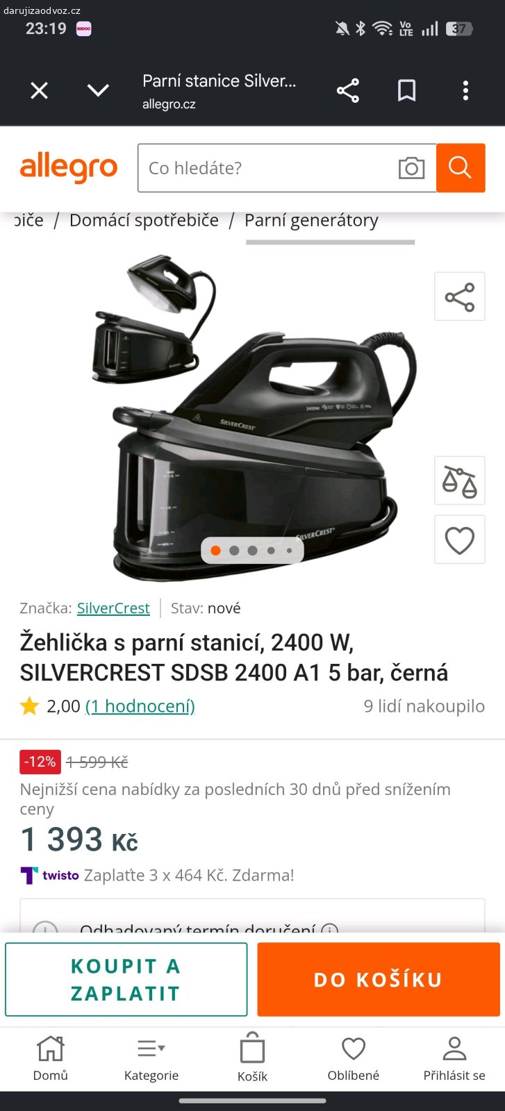 Zehlicka s parni stanici. Funkcni, jen odvapnit a umyt zehlici plochu ... 2 roky stara