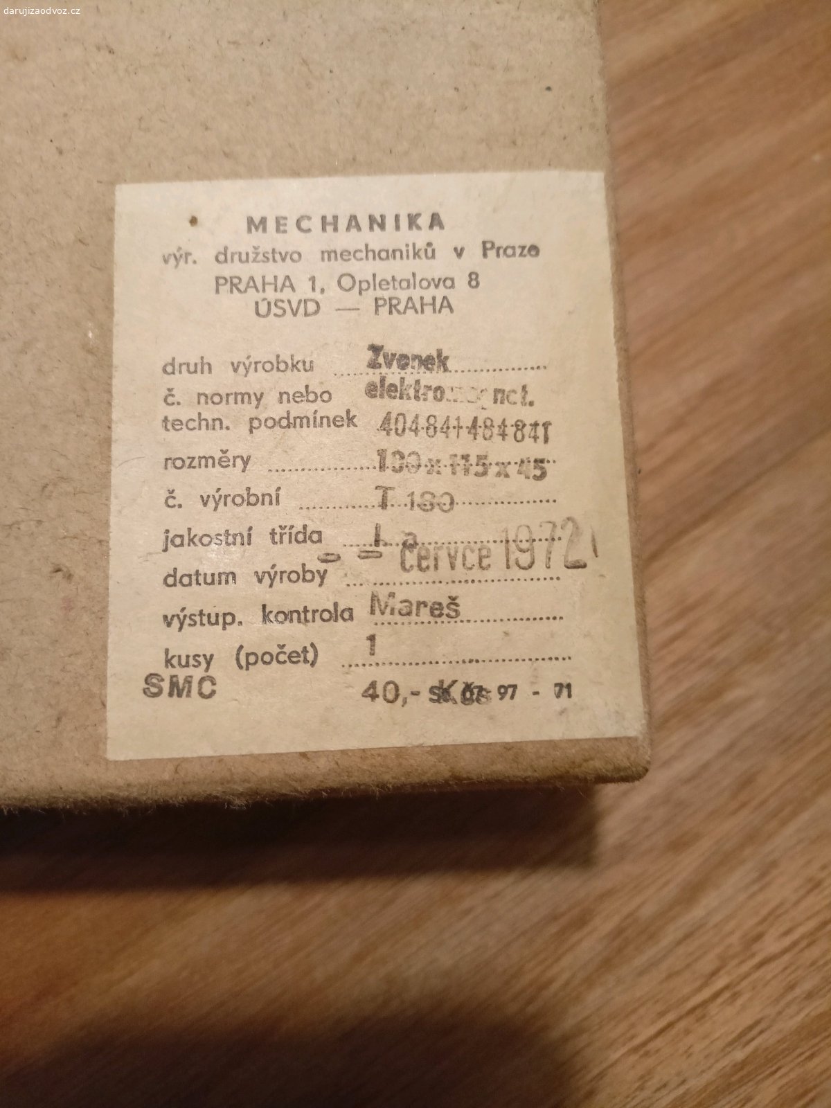 Zvonek domovní. Nález - funkčnost jsem nezkoušel
